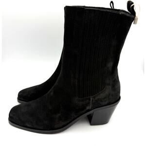 Janet & Janet Polacco Black Suede Leather Boots US Size 6.5
